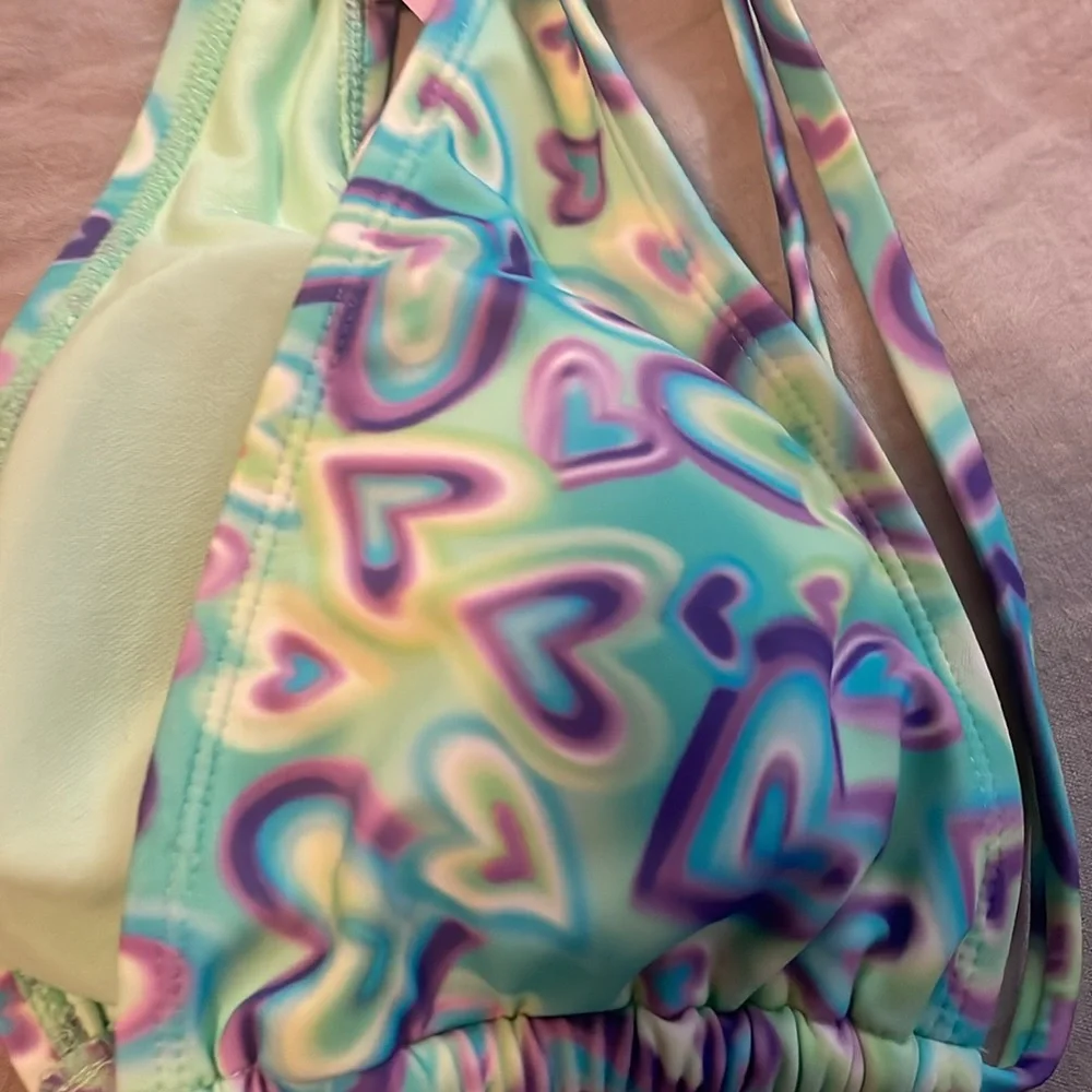Wild fable heart patterned swim bra size small adjustable S